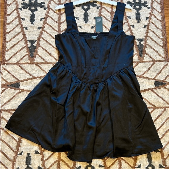 Wild Fable fit and flare magic moves widow Black satin Mini Dress XL New - Picture 1 of 7